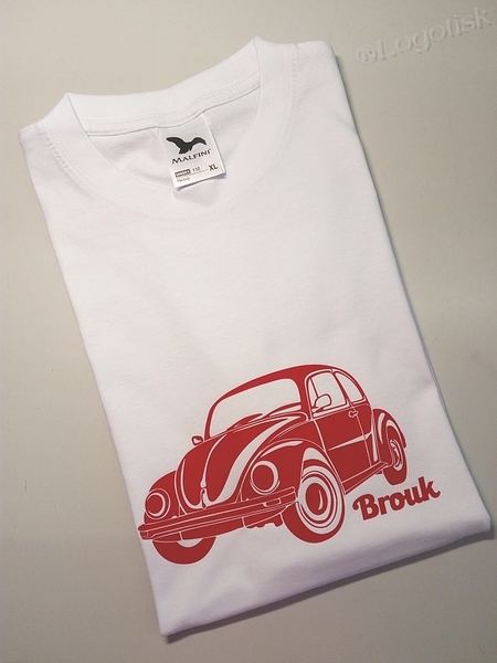Tričko motiv Brouk pánská - ukázka z výroby