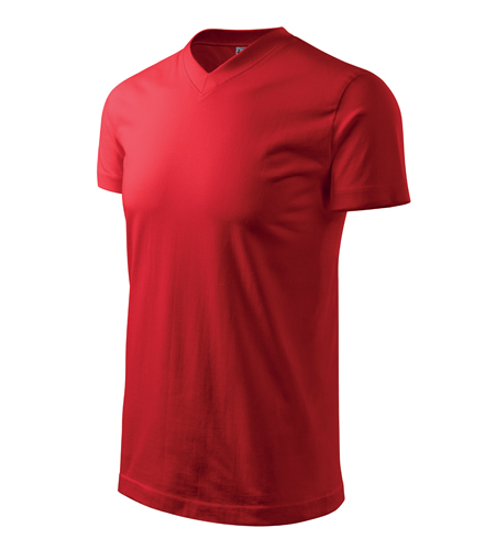 Pánské tričko V-neck červená - potisk na přání