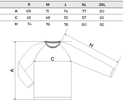 tabulka velikostí maskáčové tričko s dlouhými rukávy